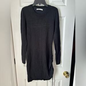 Abercrombie & Fitch Sweater Dress Bodycon Ruched Long Sleeve‎ Black Size S